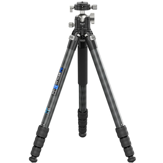 CX6 Professional 10 Layers Carbon Fiber Tripod for DSLR Camera Heavy Duty 40mm Low Profile Ball Head Compact Structure 175cm