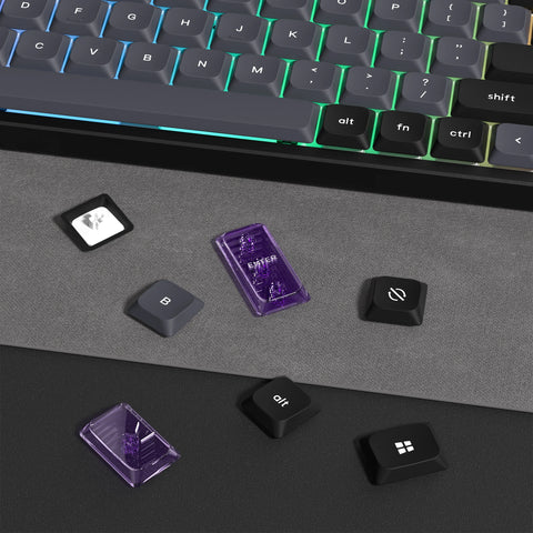 138 Keys Low Profile PBT Keycaps Custom Double Shot Slim MX Keycaps for Gateron Cherry MX Mechanical Switches Gaming Keyboards