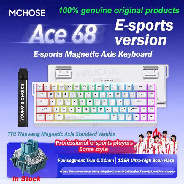 MCHOSE Ace 60 Pro 68 Magnetic Axis Mechanical Keyboard Original 0.01ms Latency RT 0.01mm 128K Gaming Keyboard Customized Esports