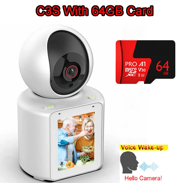 2MP PTZ WIFI Camera AI Tracking Voice Wake-up Video Call With 2.8" Screen Indoor Baby Monitor Security CCTV Surveillance Camera