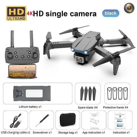 New E99 8K HD Camera Remote Control Drones Foldable Quadcopter Optical Flow Positioning Aerial Photography Remote Control Dron