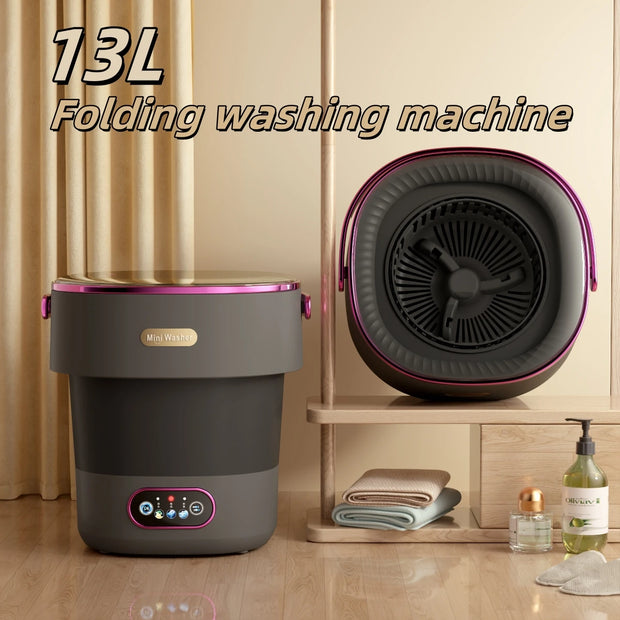 13L Portable Foldable Washing Machine with Spin Dryer for Socks Underwear Panties Washer Home Large Capacity Washing Machine