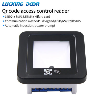 DC 12V RFID Embedded Barcode 2D QR Code Reader Access Control Reader Wegand USB RS232 RS485 Interface QR Scanner 2D Box