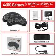 16 Bit MD Retro Video Game Console For Sega Genesis Built-in 1500+ Classic Games Wireless Controller Gamepad HD TV Game Player