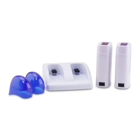 Electric Double Wax Heater Epilator Cartridge Wax Roller Base Roll On Waxing Refillable Hair Removal Machine Depilatory Heater