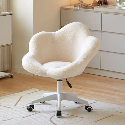 Formwell Home Office Chair with Mid-Back Upholstered Modern Tufted Computer Task Chair Swivel Height Adjustable lambswool