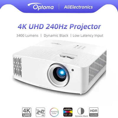 Optoma 4K Projector 3840x2160 3D HDR Video 240Hz Refresh Rate for Gaming Beamer Cinema for Home Theater UHD506