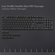 138 Keys Low Profile PBT Keycaps Custom Double Shot Slim MX Keycaps for Gateron Cherry MX Mechanical Switches Gaming Keyboards