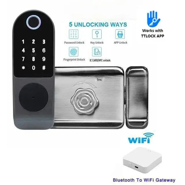 Smart Electronic Fingerprint Lock Waterproof WIFI Tuya APP TT Support Biofingerprint/Password/IC Card/Key/ Remote Control Unlock