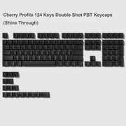 136 Key Black White Side-lit Shine Through Backlit keycaps PBT Double Shot Keycaps OEM Profile for MX Switch Mechanical Keyboard