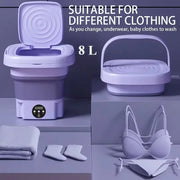 8L Portable Small Foldable Washing Machine with Spin Dryer For Socks Underwear Panties Washer Household Mini Washing Machine