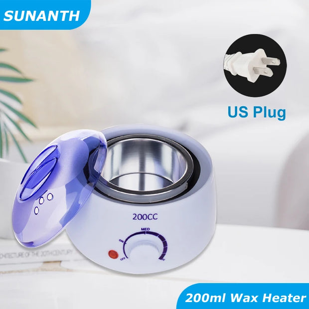 200ml Hair Removal Tool Smart Warmer Wax Heater Hands Feet Epilator Depilatory Skin Care Paraffin Wax Machine Kit+Wax Beans