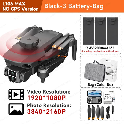 LYZRC L106 / L106MAX HD Dual Camera Switching Brushless Motor RC Drone Foldable Mini Wifi 2.4GHz 360° Intelligent OAS Helicopter