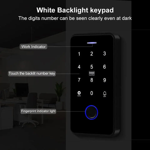 NFC Bluetooth Tuya Access Controller IP68 Waterproof RFID Keypad 13.56MHZ Fingerprint Biometrics Smart Password Lock System