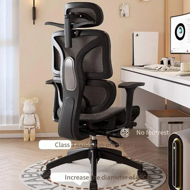 UVR Professional Computer Gaming Chair Ergonomic Backrest Chair Sedentary Comfortable Recliner with Footrest Mesh Office Chair