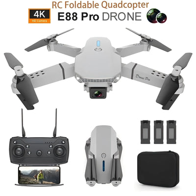 2024 New E88 Pro WIFI FPV Drone Wide Angle HD 4K 1080P Camera Height Hold RC Foldable Quadcopter Dron Helicopter Toys Gift