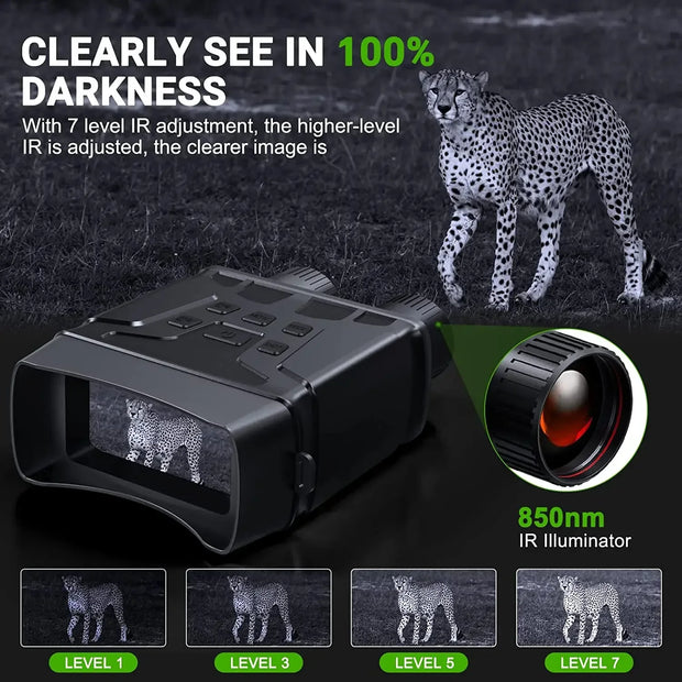 1080P Binoculars Night Vision Device R6 850nm Infrared HD 5X Digital Zoom Hunting Telescope For Outdoor Day Night Dual Use 300m