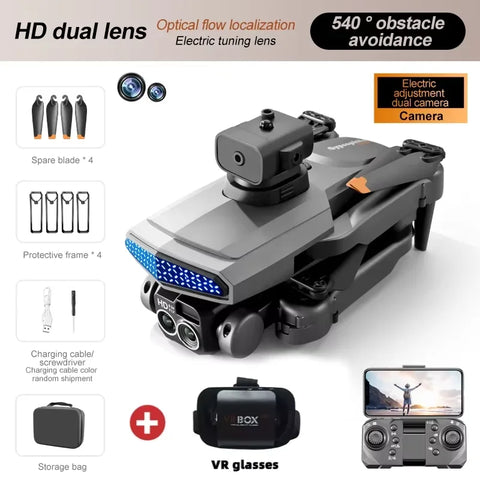 New D6 RC Air Drone 8K HD Professional Dual Camera Five-Sided Obstacle Avoidance Optical Flow ESC Foldable Quadcopter Boys Toys