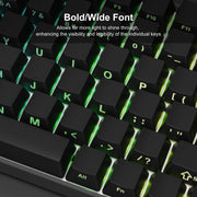 136 Key Black White Side-lit Shine Through Backlit keycaps PBT Double Shot Keycaps OEM Profile for MX Switch Mechanical Keyboard