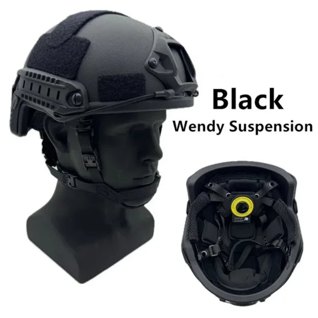 ACH Kevlar Tactical Ballistic Helmet High Cut NIJ IIIA Safety Bulletproof Helmet with Fast Wendy's Suspension Pad for Protection