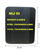 10x12Bulletproof Steel Plate 2.3mm 6mm NIJ IIIA Body Armor  Chest Protection Bulletproof Panel Glock AK47 Against 7.62mm Caliber