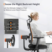 NEWTRAL MAGICH002 Ergonomic Chair, Auto-Following Backrest, Adaptive Lower Back Support, Adjustable Headrest Seat Depth