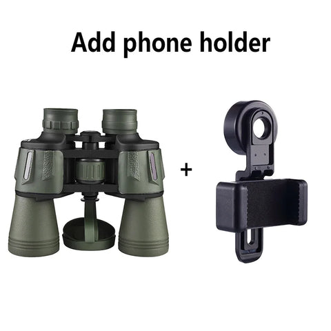 50000M German Military 20X50 Zoom HD BAK4-Prism Powerful Binoculars Long Range Professional Telescope Low Night Vision Camping