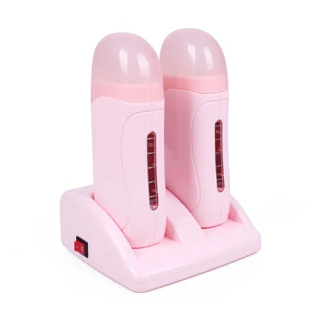 Electric Double Wax Heater Epilator Cartridge Wax Roller Base Roll On Waxing Refillable Hair Removal Machine Depilatory Heater