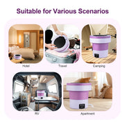 7L Small Folding Washing Machine Portable Washing Machine Automatic Modes Laundry Clothes Laundry Bucket Washing Machine