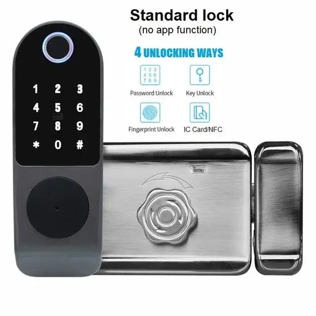 Smart Electronic Fingerprint Lock Waterproof WIFI Tuya APP TT Support Biofingerprint/Password/IC Card/Key/ Remote Control Unlock