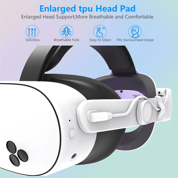 12000mAh Battery Pack Head Strap for Meta Quest 3s VR Accessories 2024 Oculus Quest 3 S RGB Eilte Halo Headstrap 25W Fast Charge