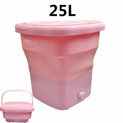 25L Big Capacity Portable Washing Machines Folding and Dryer Bucket For Baby Clothes Socks Laundry Travel Mini Washer 220V 미니세탁기