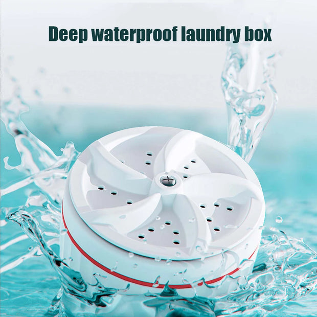 Portable Mini Washing Machine USB Powered Ultrasonic Turbo Washing Machine Rotating Mini Ultrasonic Turbo Washer for Home Travel