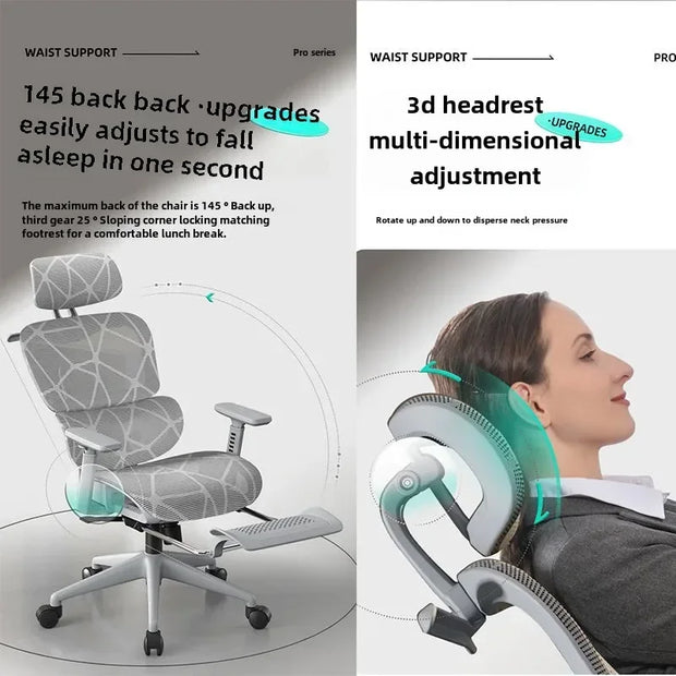 Ergonomic Chair Waist Support Office Chair 4D Armrest Computer Gaming Seat Lift Swivel Chair Home Furniture 3D Headrest