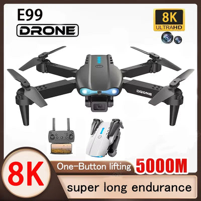 E99 Pro RC Drone Foldable 8K HD Dual Camera Aerial Photography Quadcopter Optical Flow Positioning Altitude Hold Drone Toys Gift