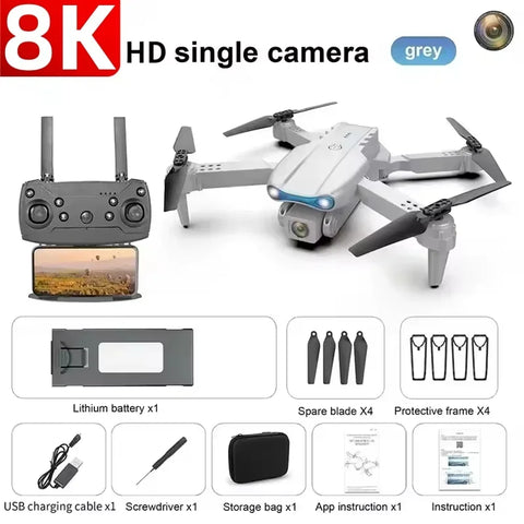 E99 Pro RC Drone Foldable 8K HD Dual Camera Aerial Photography Quadcopter Optical Flow Positioning Altitude Hold Drone Toys Gift