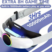 Battery Head Strap 10000mAh For Meta Quest 3/Quest 3S Elite Strap Replacement 18W Fast Charging Extend VR Playtime Accessories