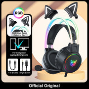 ONIKUMA RGB Gaming Headphones with HD Flexible Mic 3.5mm Gaming Headsets For PC Xbox PS4 PS5 Switch Computer Games