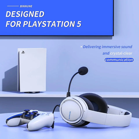 BINNUNE Gaming Headset with Mic for PS4 PS5 Xbox Series X|S Xbox One PC Switch Wired Gaming Headphones for Playstation 5 Xbox 1