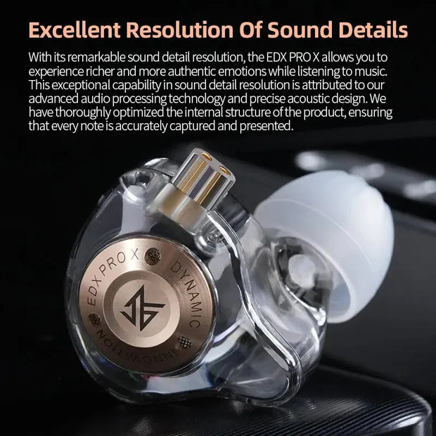 KZ EDX PRO X Wired Earphones HIFI Stereo Bass Music Earbuds In Ear Sport Headphones Noise Cancelling Gaming Headset