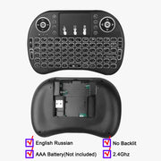 3-Color Backlit I8 Mini Wireless Keyboard 2.4GHz Air Mouse English Russian Keyboard with Touchpad Handheld for Android TV BOX