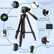 Camera Tripod, 74" DSLR Camera Tripod with 1 QR Plates for Sony/Nikon/Canon, Lightweight Video Tripod Stand