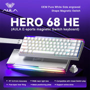 AULA HERO 68HE Magnetic Switch Keyboard Rapid Trigger 8K Return Esports Gamer Keyboard RGB Wired Gaming Keyboard