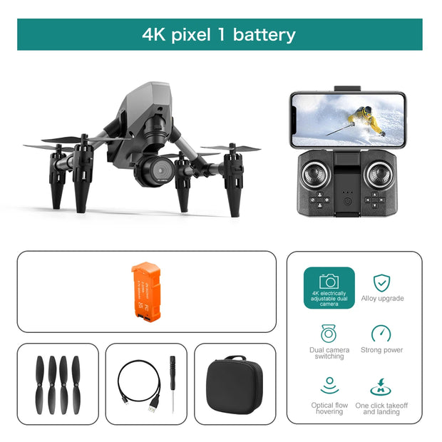 XD1 Pro Mini Drone 4K 8K Dual Camera WIFI Alloy Anti-drop Optical Flow Positioning Quadcopter Remote Control Gift RC Toy