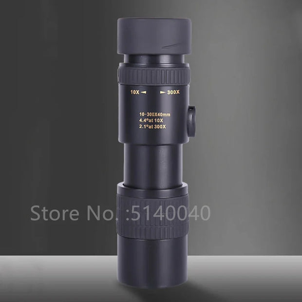 Powerful 10-300x40 High Zoom Monocular Professional Telescope Portable for Camping Hunting Night Vision Binoculars HD