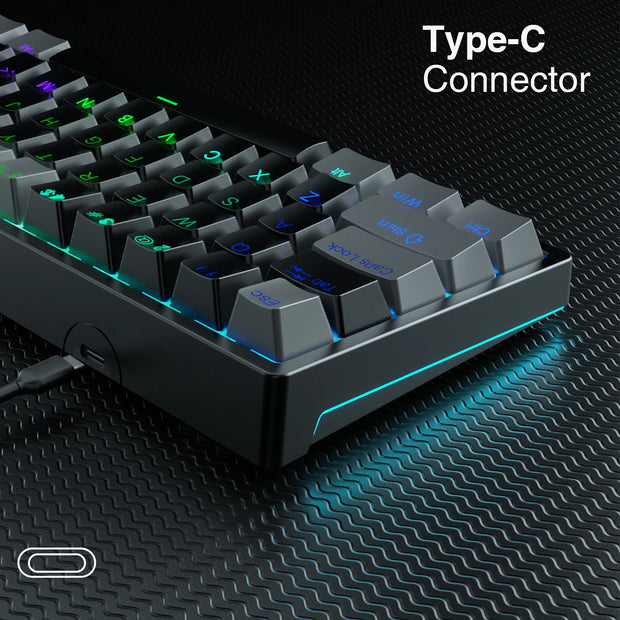 AULA F3261 Mechanical Gamer Keyboard Macro Keyboard Hotswap Gaming Keyboard for Tablet 60 Percent Layout RGB Customize Software