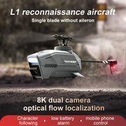 L1 New Rc Helicopter Obstacle Avoidance 6-Axis Gyro 2.4g WiFi Optical Flow Hover Stunt Spin 4K HD Dual Camera Mini Drone RC Toys