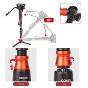 COMAN DK327Q5S Professional Camera Monopod Hydraulic Fluid Head Tripod Stand For DSLR Camera Canon Nikon Sony Video Camcorder