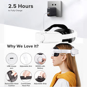 Adjustable Head Strap for Oculus Quest 2 VR Headset Charging Elite Strap 6000mAh Battery for Meta Oculus Quest 3 Accessories