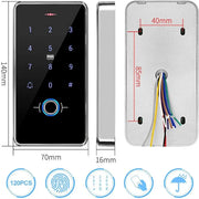 Outdoor IP68 Waterproof Access Control System Biometrics Fingerprint RFID Keypad K80 3A Power Supply Door Exit Button